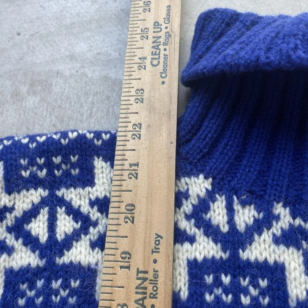 Vintage Polo Ralph Lauren Blue Nordic Fair Isle‎ Sweater Hand Knit Wool Sz M